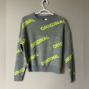 H&M Grey & Green Original Knit Sweater‎